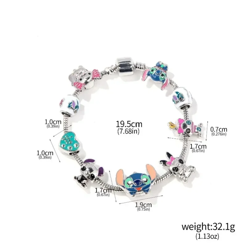 New Disney Stitch Pandora Bracelet Jewelry Personality Adjustable Fashion Opening Ladies Bracelet Girlfriend Valentine Day Gifts