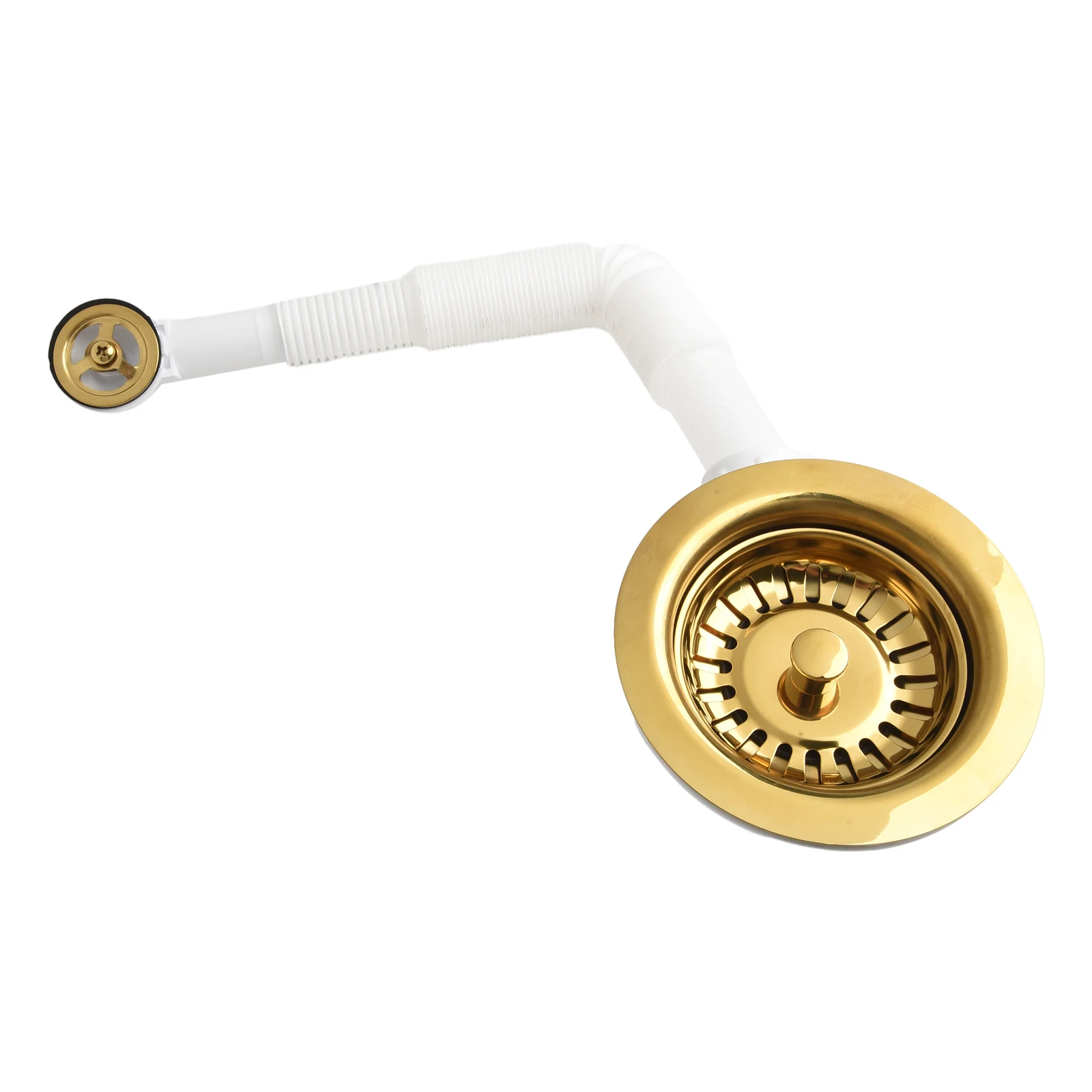 Modern Gold Plated 114MM Sink Strainer Featuring Overflow Prevention Lightweight Stainless Steel for Everyday Use