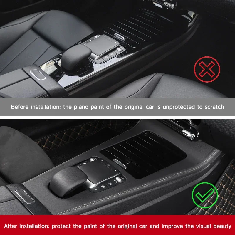 Car Central Gear Shift Panel Decorative Storage Box Panel For Mercedes Benz 2020 2021 2022 2023 2024 A Class CLA GLA GLB EQA EQB