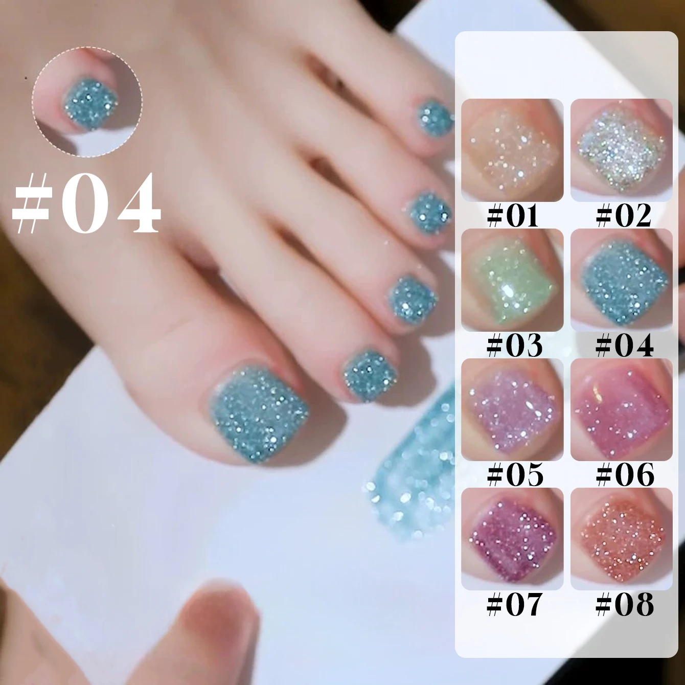 12ML 1 SZT. Srebrny Górski Diamentowy Klej do Paznokci Najlepiej Sprzedający Się Lodowo Przezroczysty Niebiesko-Zielony Brokatowy Diamentowy Żelowy Lakier do Paznokci Letnie Paznokcie