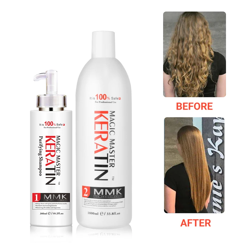 

1000 Coconut Oil Without Formalin Brazilian Keratin Treatment +300ml Purifying Shampoo Straighten Treatment Hair