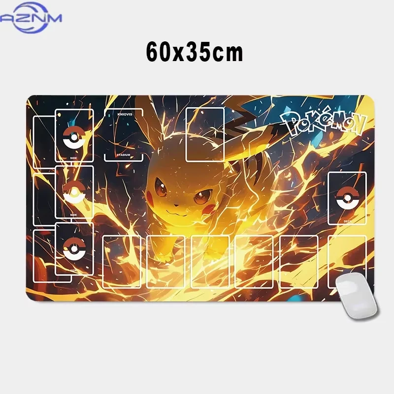 Pokemon Pikachu TCG Playmat Multiple Cute Pikachu Art Designs With Battle Zones Non Slip Rubber Trading Card Game Mat