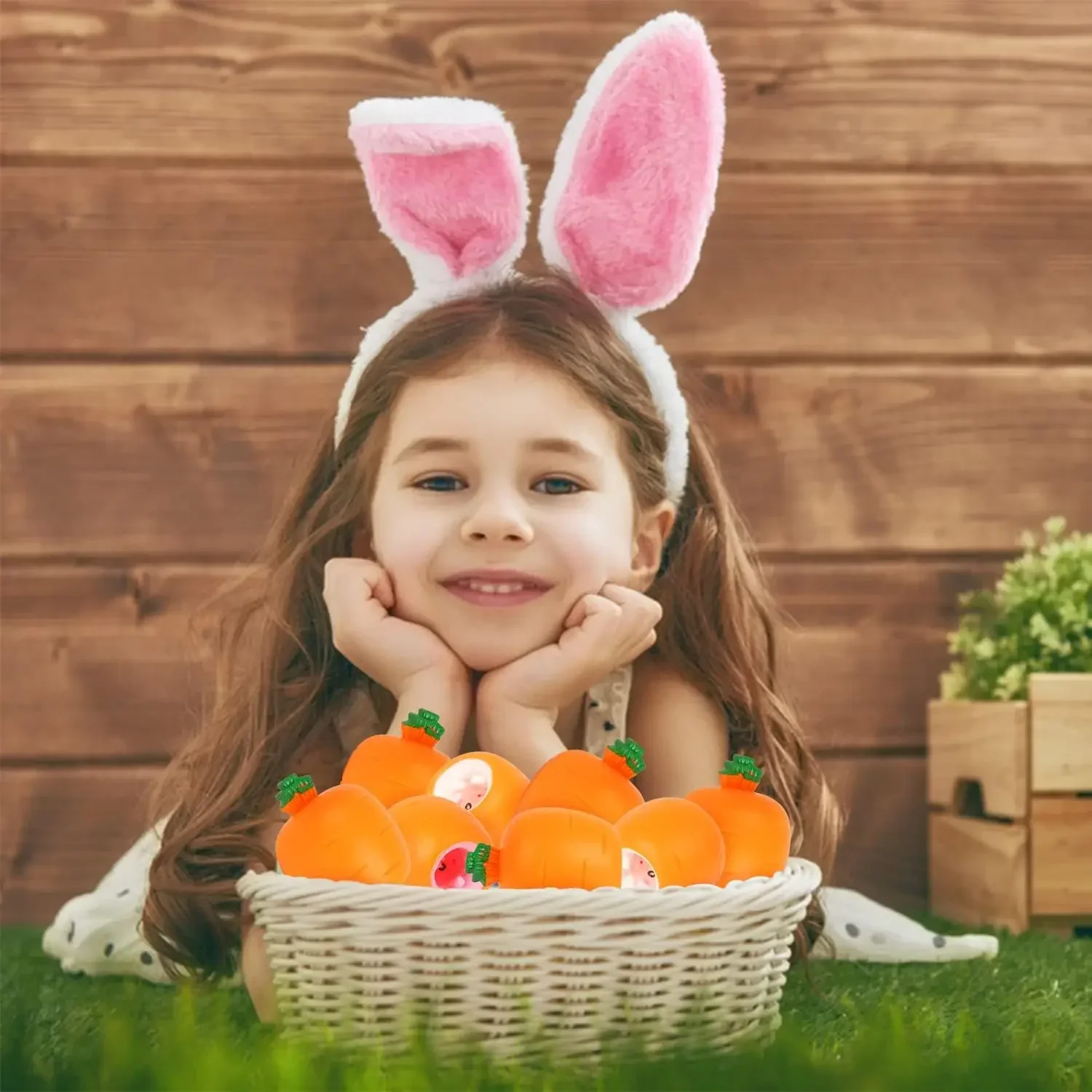 Easter Carrot Rabbit Fidget Toys Rabbit Squeeze Ball for Kids Relieve Stress Up Toy for Easter Basket Stuffers Easter Decor