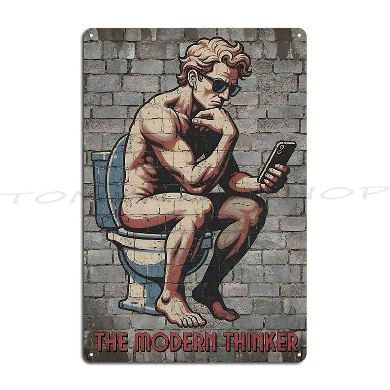 The Modern Thinker On The Throne Metal Sign Poster Wall Pub Cinema Plates Wall Decor Customize Tin Sign Poster