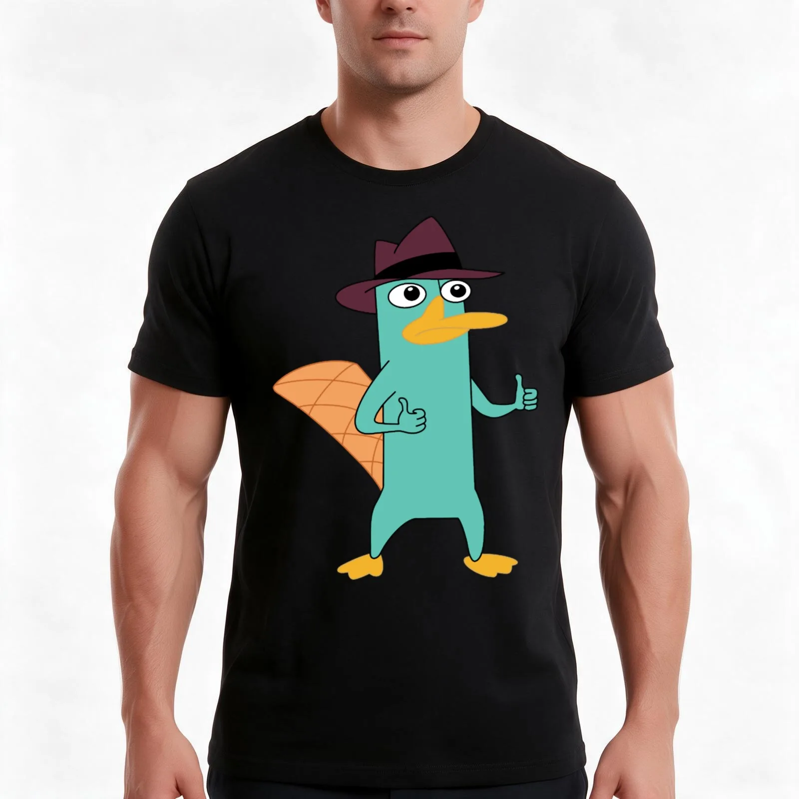 Agent P T-Shirt, Summer Casual Cotton Tee, Oversized Streetwear Tops, Vintage Graphic Print, Loose Fit Short Sleeve, 100% Cotton