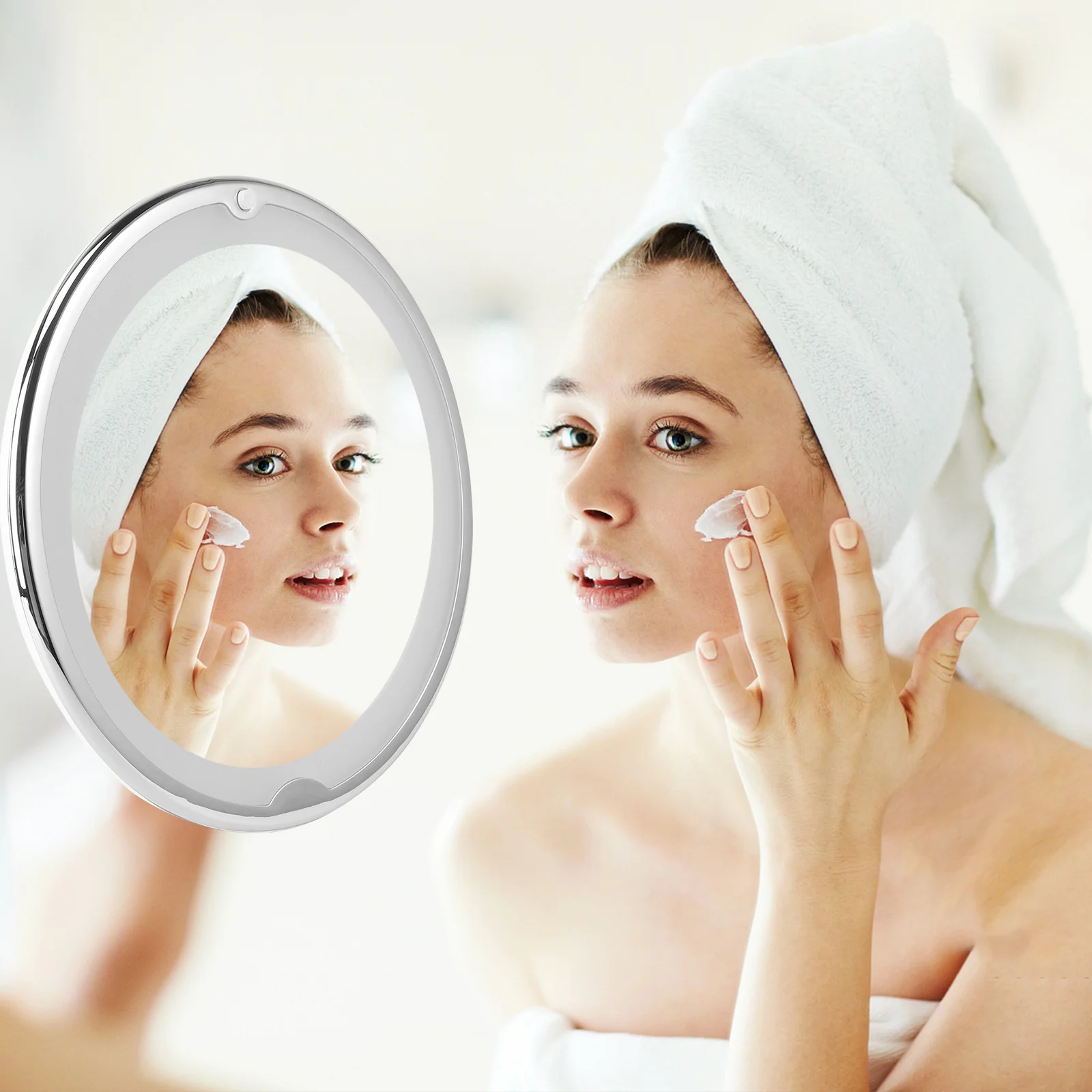 مرآة مكياج مكبرة محمولة 7X مع قوة شفط قوية تناسب أي سطح مسطح مثالي للاستخدام اليومي الروتيني أو أثناء التنقل