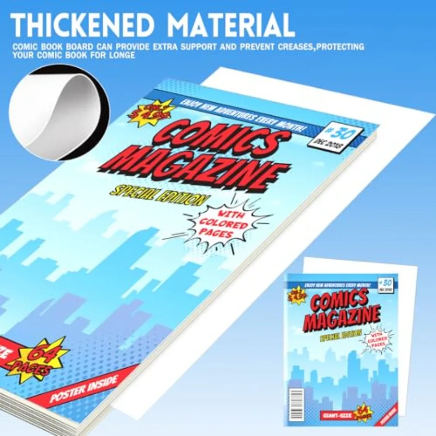 25 set di sacchetti e tavole per fumetti di dimensioni attuali, buste per fumetti trasparenti riutilizzabili con cartone bianco bifacciale Regula