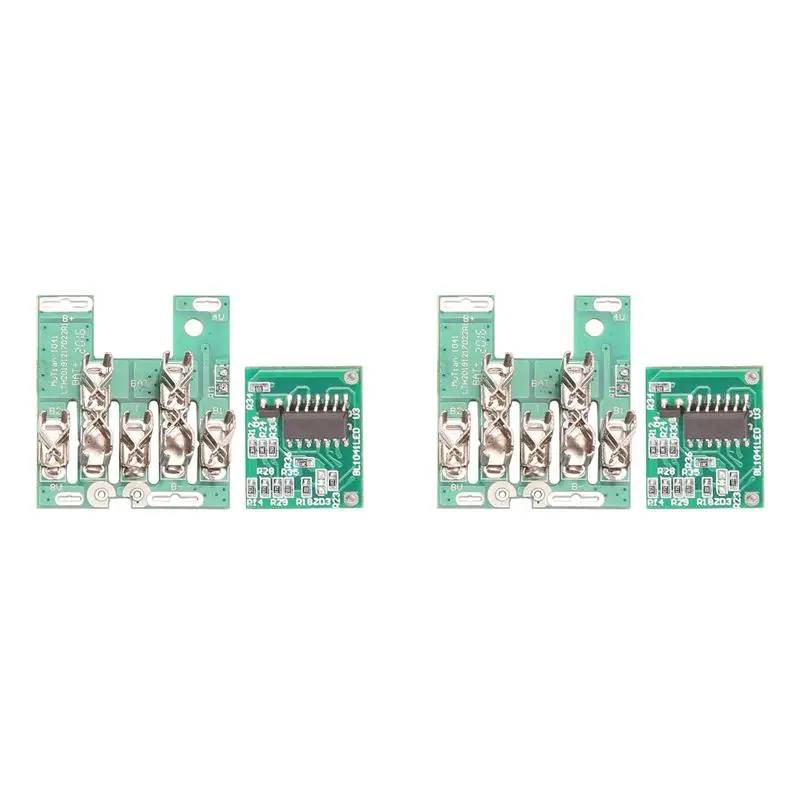 

Плата защиты литиевых аккумуляторов B62B-2X BL1041B (PCB) с LED-индикатором для Li-аккумуляторов 10.8V 12V 3Ah 5Ah BL1041