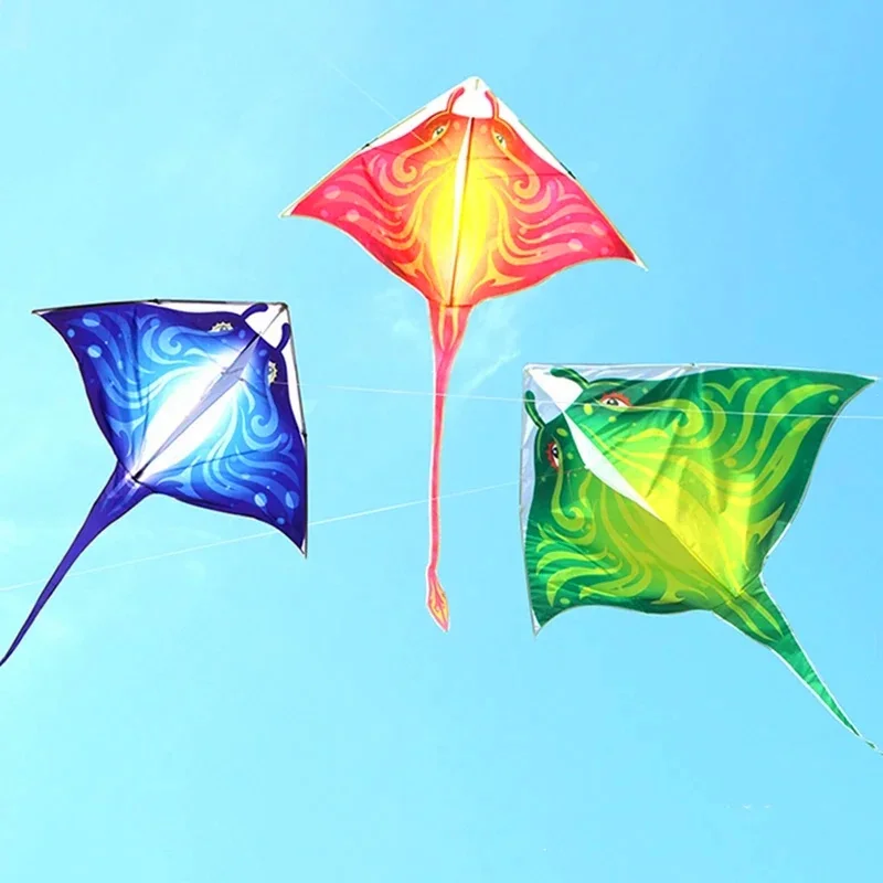 free shipping Devil fish kites flying toys for children kites goldfish kites shark kite spinning top with rope kevlar cord power