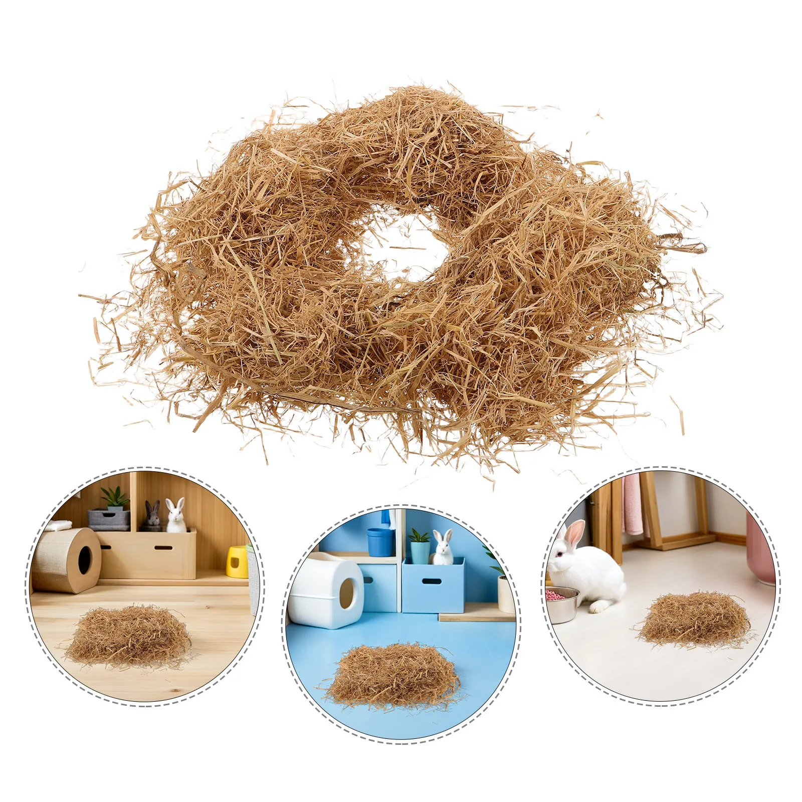 

Натуральный соломенный коврик для кроликов, сухое соломенное покрытие, уютное теплое гнездо для животных, подстилка для кроликов