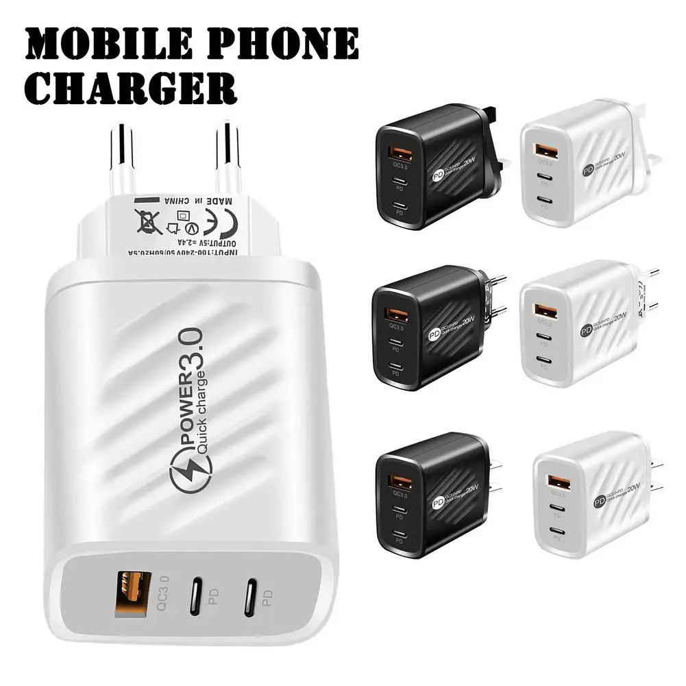  Adapter 3 Port C Charger Phone Chargers Phone Accessories For European Rules American Rules British Rules