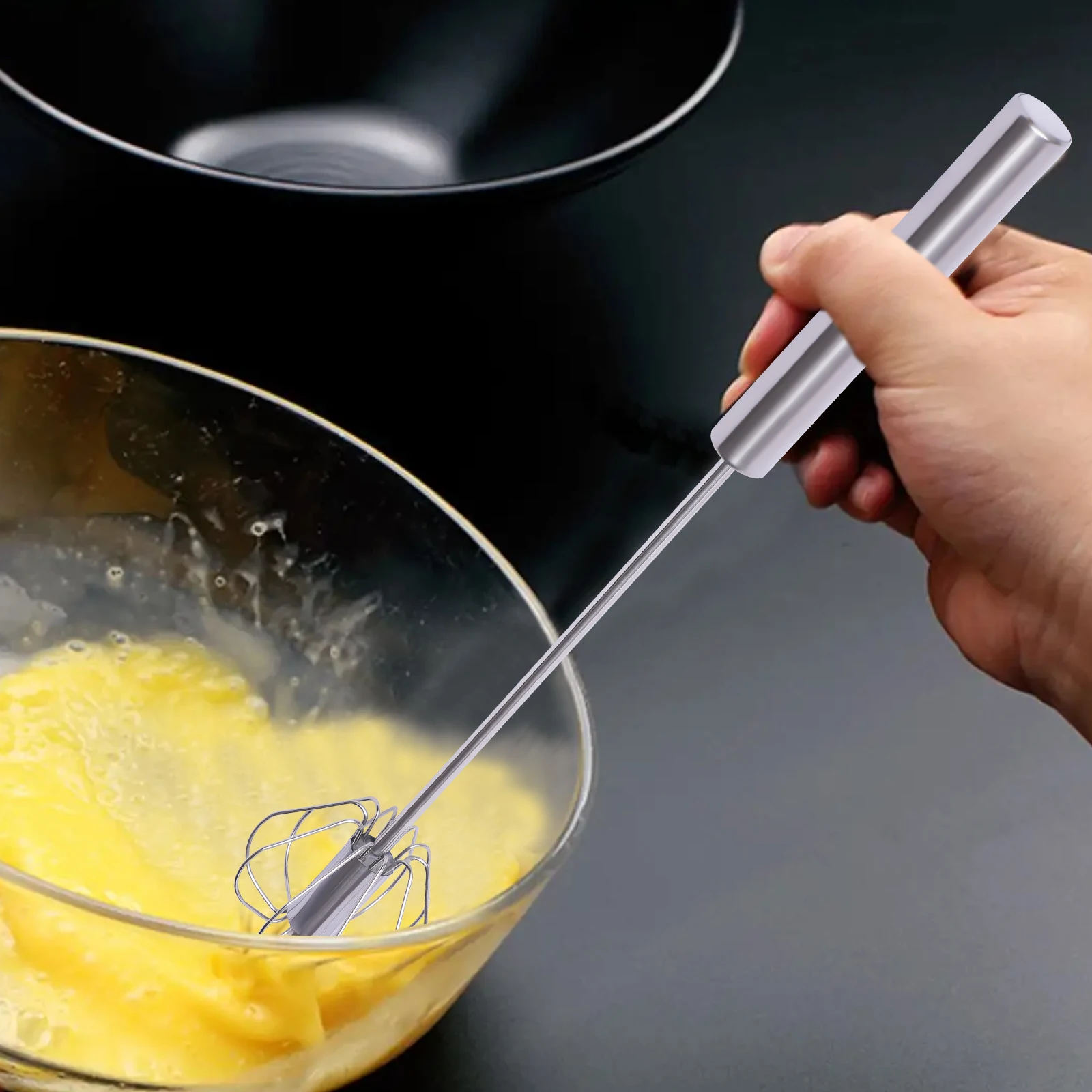 

Stainless Whisks Hand Push Semi Automatic Egg Beater Mixer