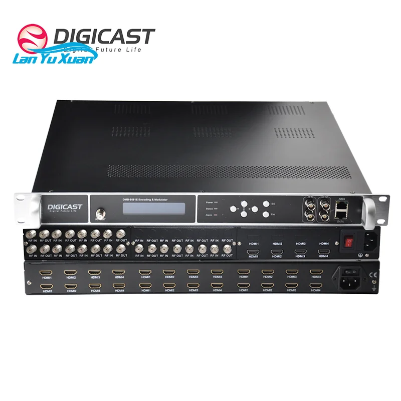 24-Channel Full HD ASI IP ISDB-T/DVB-T/DVB-C Encoder Modulator H.264/H265 Compression for Ready RF Converter Cable TV Equipment