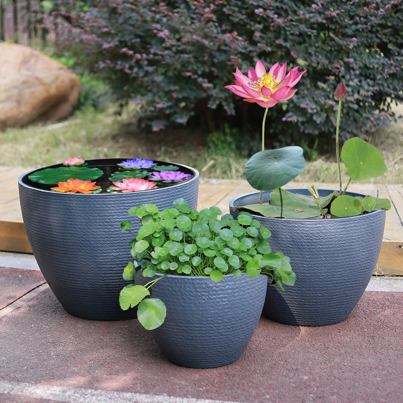 

Thiened Plastic Lotus Flower Pot Special Large Size Simulation Cerc Fikee Bowl Lotus And Water Lily Dedied