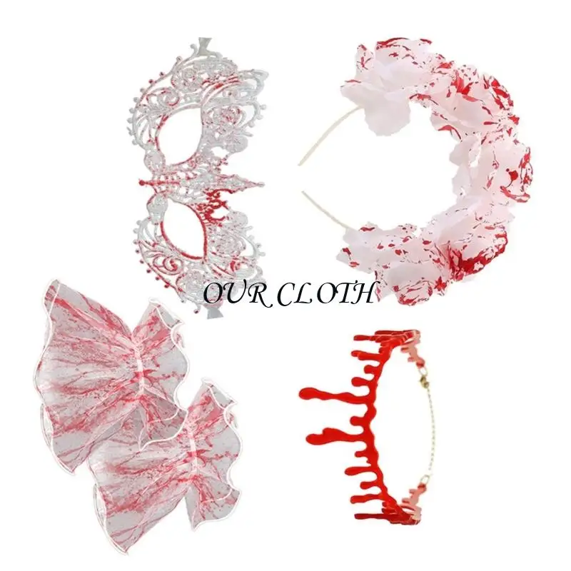 Ensemble d'accessoires réalistes terrifiants pour Halloween, pour fêtes costumées d'horreur maquillage effrayant, Cosplay