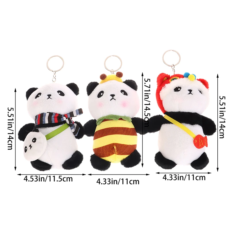 Cute Small Panda Pendant Plush Toy Bag Charm Keychain Dolls Backpack Hanging Decoration