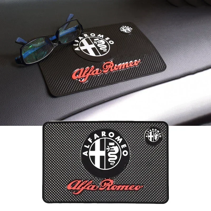 20x13cm Car Styling Pad Phone Non-slip Protect Mat for Alfa Romeo 156 159 147 155 Mito Giulia GT Giulietta 4C 8C Disco Volante