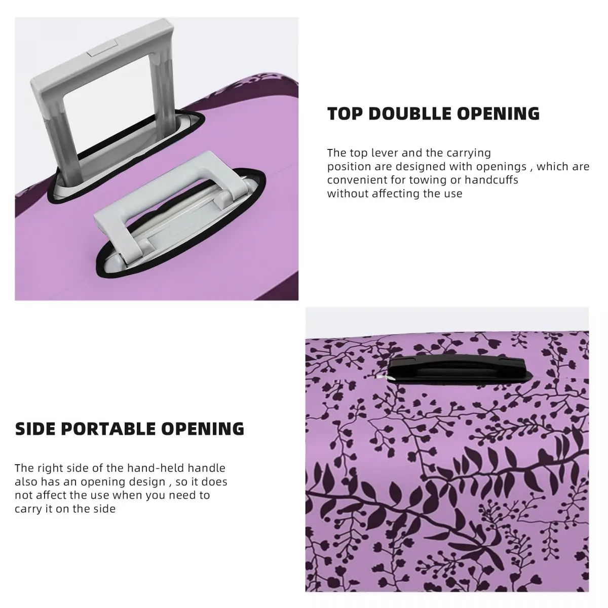 Bella Swan Lavendel Freesien Kofferhülle Schutz Elastische Reisegepäckschutzhüllen für 18-32 Zoll