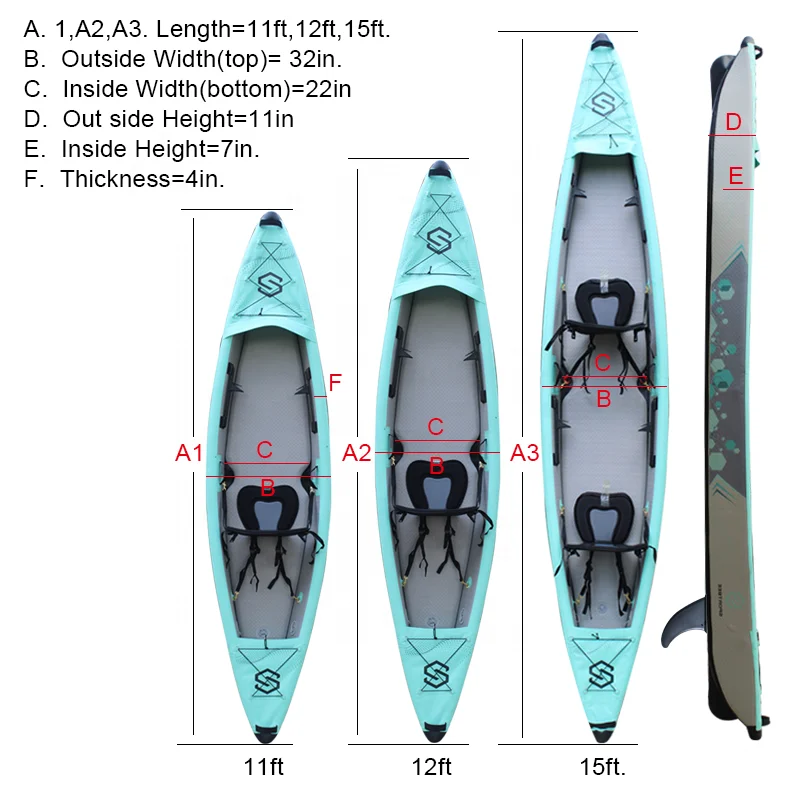 2023 Kayak da rafting gonfiabile per gommone usato popolare di nuovo design