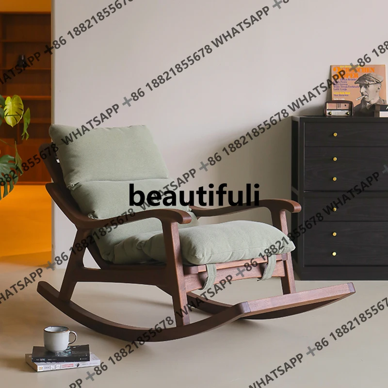 

Italian minimalist solid wood lunch break reclining chair sofa chair leisure