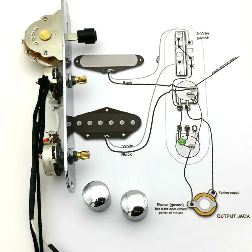 

«Жгут проводов гитарных звукоснимателей с кастрюлями 250K — комплект потенциометра с медным валом для хамбакеров/однокатушек»