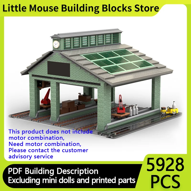 

City Street View Model MOC Building Bricks Docks Freight Station Modular Technology Children Holiday Gifts Assemble Toys Suit