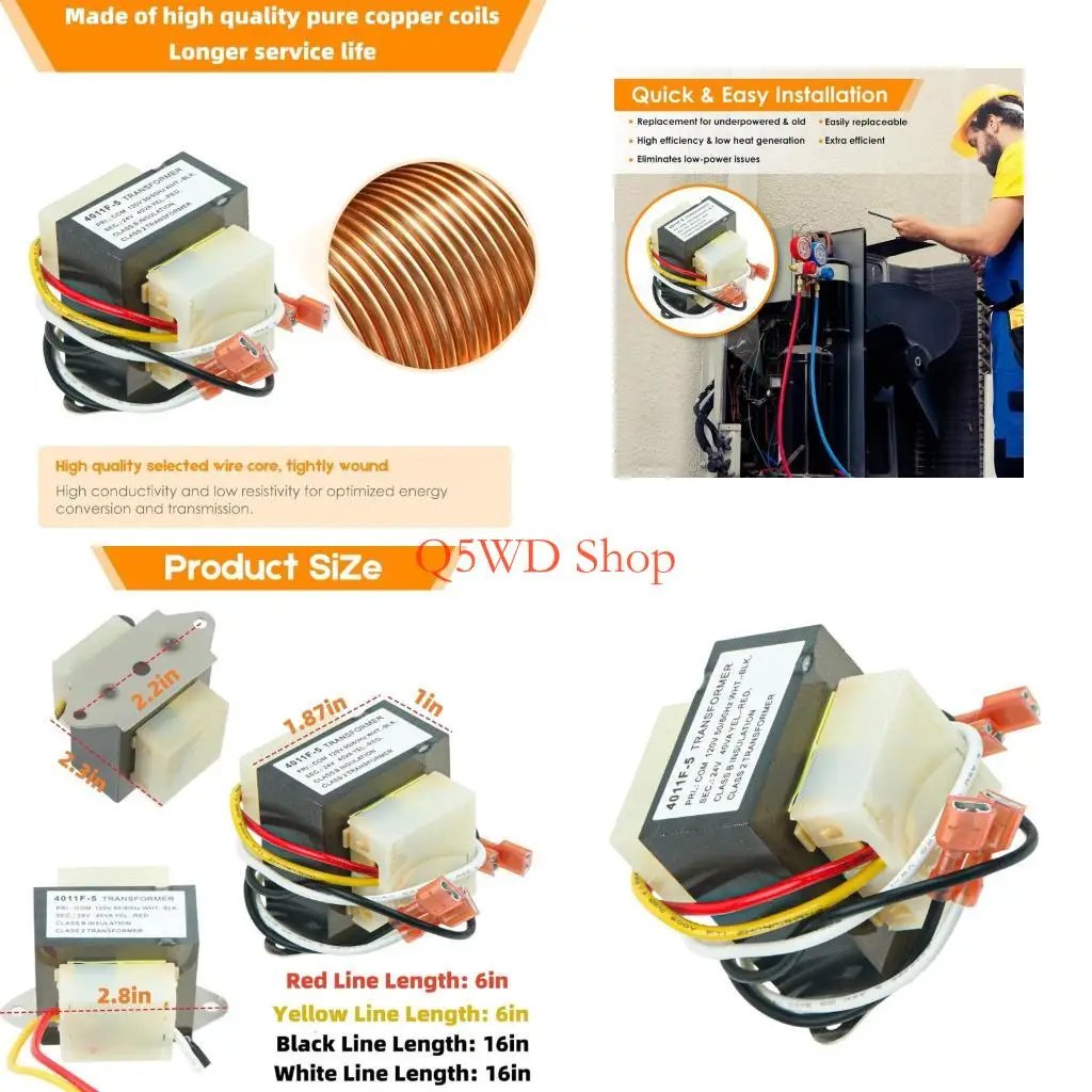 

Q5WD Первичный преобразователь напряжения 120 В и вторичный 24 В с креплением на 2 отверстия Простота установки