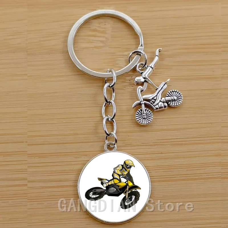 Punk motorcycle, motorcycle off-road rider keychain