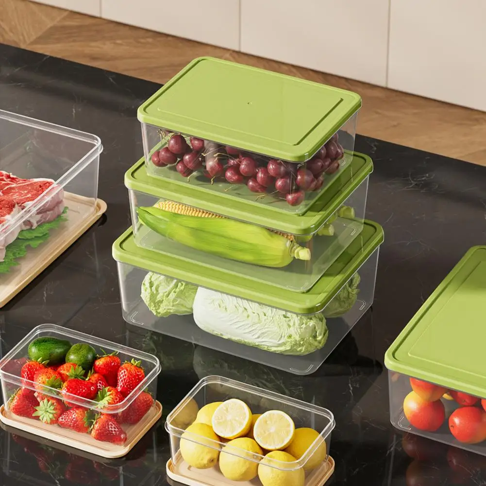 Food Storage Container Refrigerator Storage Box with Lid Stackable Food Container Microwave Safe Freshness Keeper for Fridge