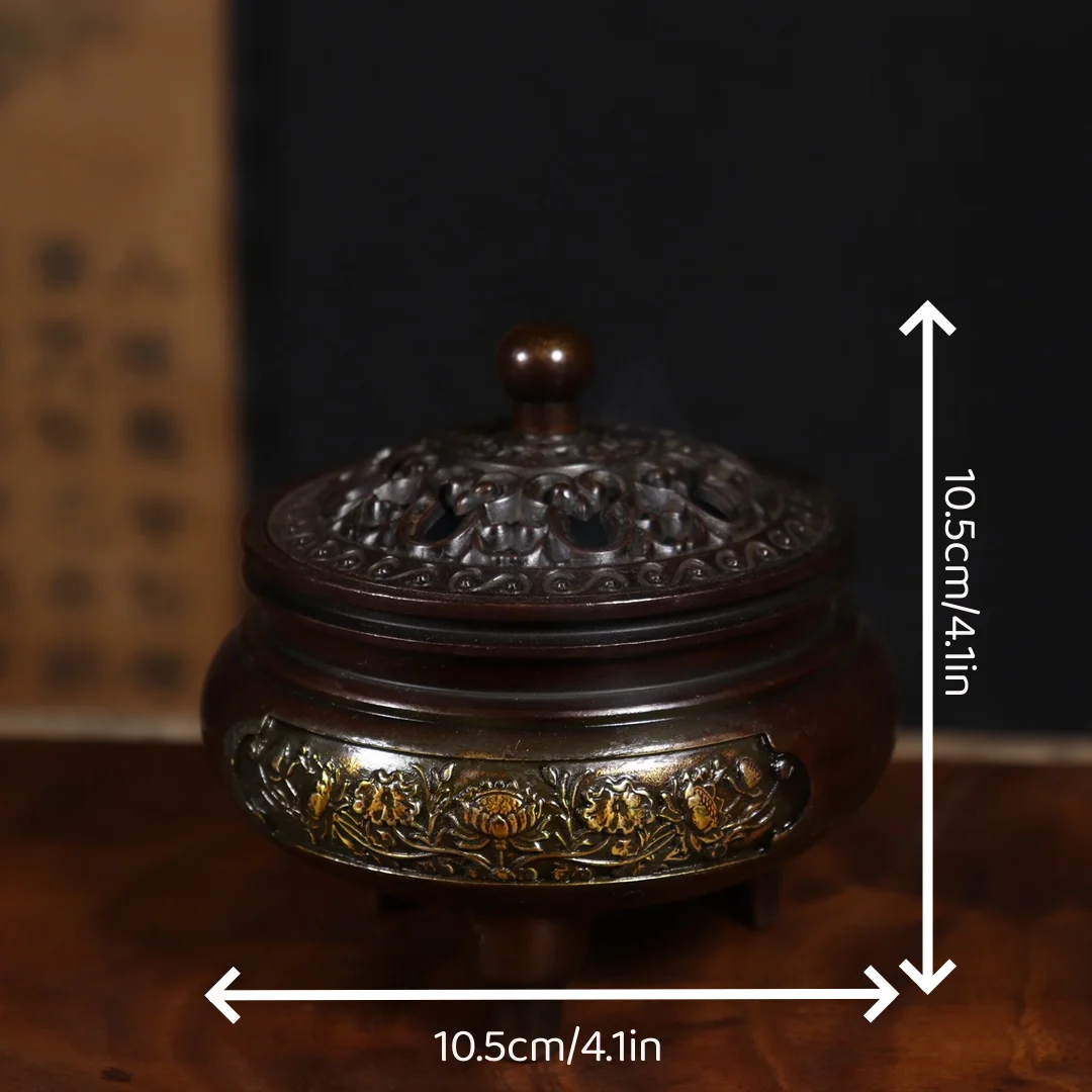 

Chinese classical Buddhist utensils bronze incense burner bronze sandalwood room home office decoration antique crafts