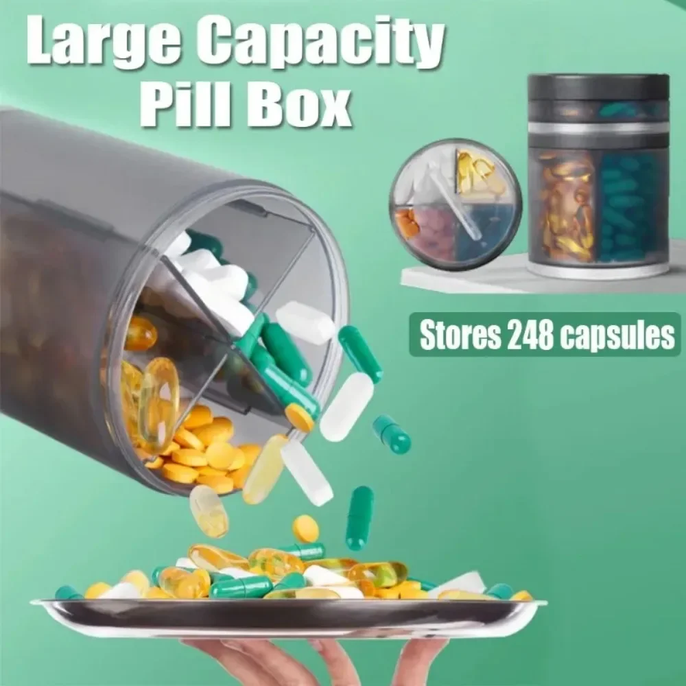 Weekly Pill Box Portable Medicine Storage Boxes Tablet Dispenser Organizer Compartment Pill Case Drug Dispense Vitamin Container