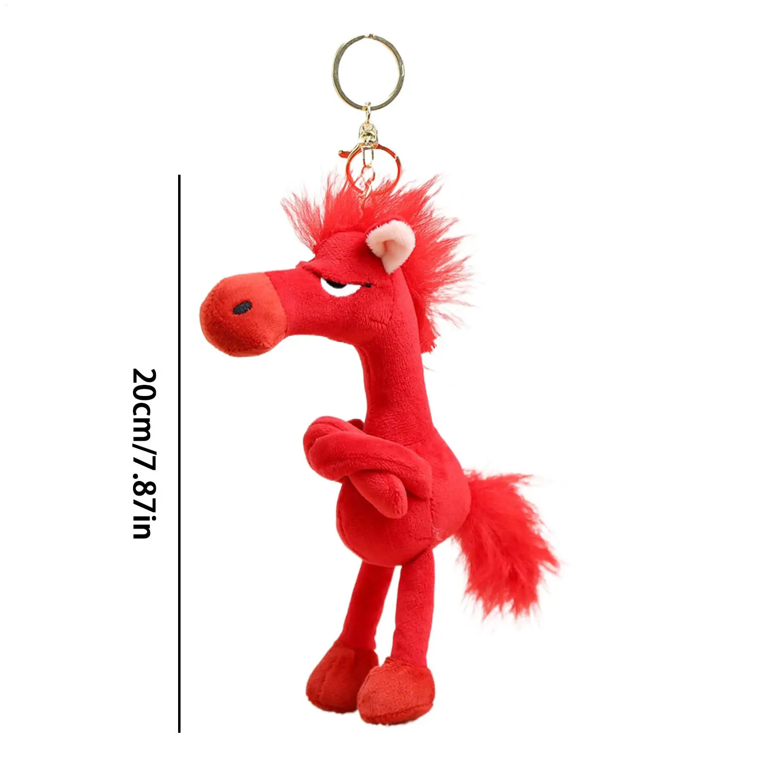 Porte-monnaie cheval en peluche douce, breloque de dessin animé, souvenir individuel léger, année 2026 du cheval, porte-clés pour la famille et les amis