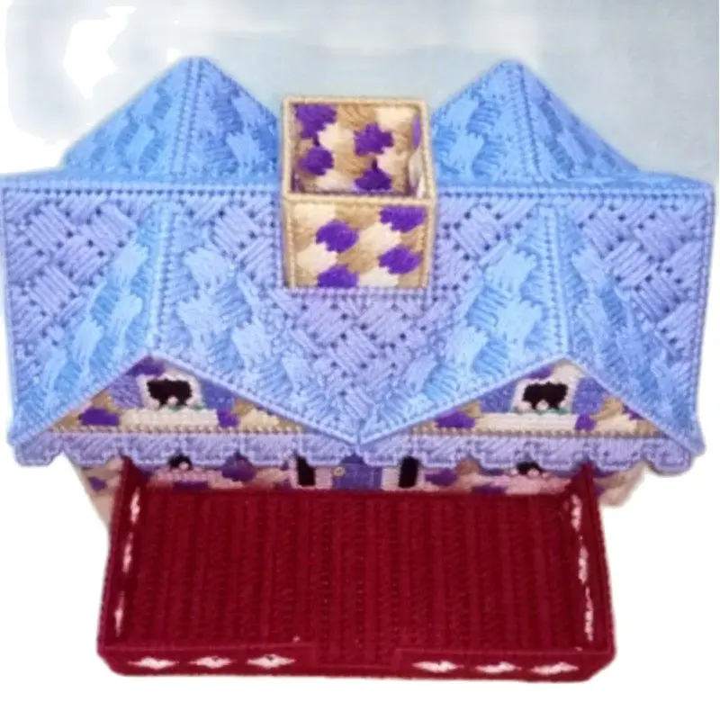 Three-dimensional embroidery 5D cross stitch tray new living room long house villa tissue box roll cross stitch kits