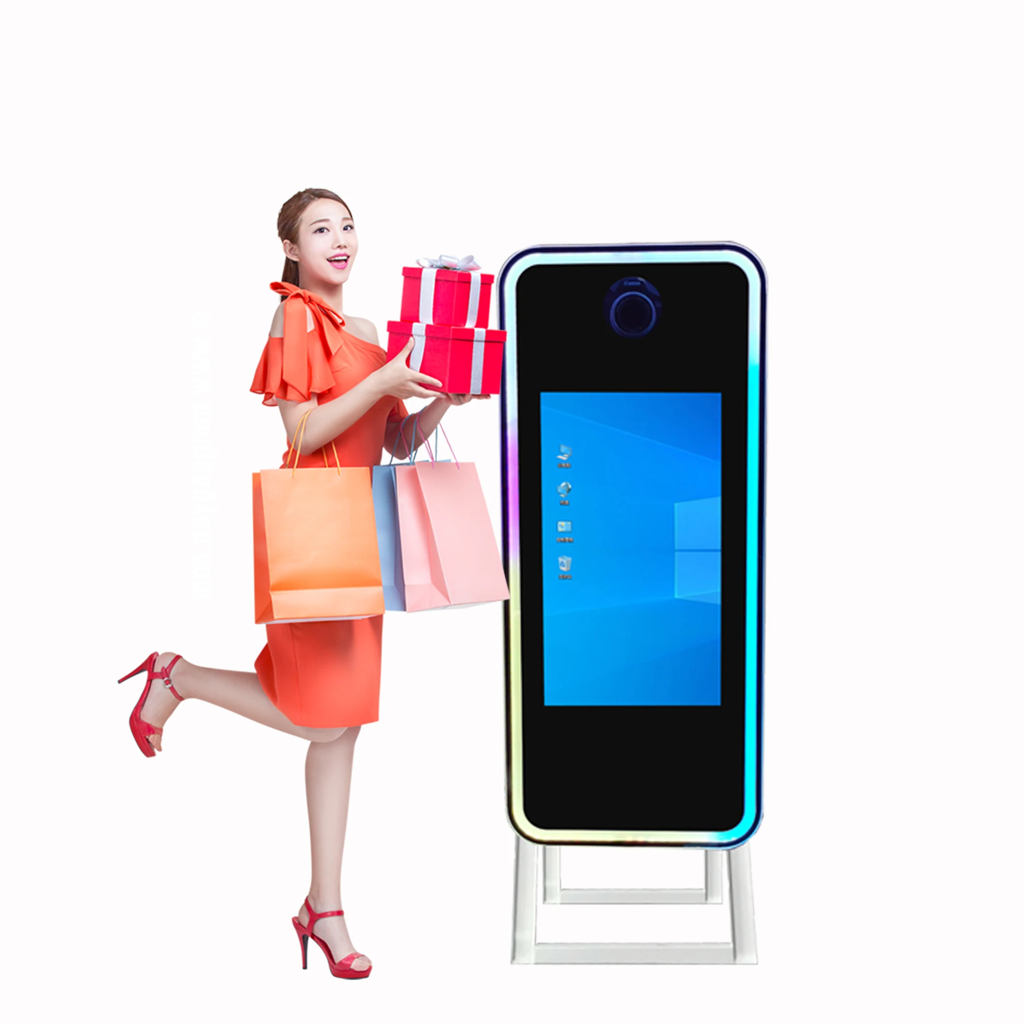 40-дюймовое волшебное зеркало для селфи с программным обеспечением для принтера Touch «все в одном» для свадьбы и мероприятий