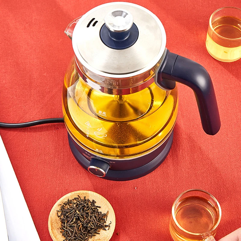 필터가 있는 전기 주전자 차 메이커, 자동 스팀 스프레이, 붕규산염 유리 티팟 건강 냄비, 1L, 600W