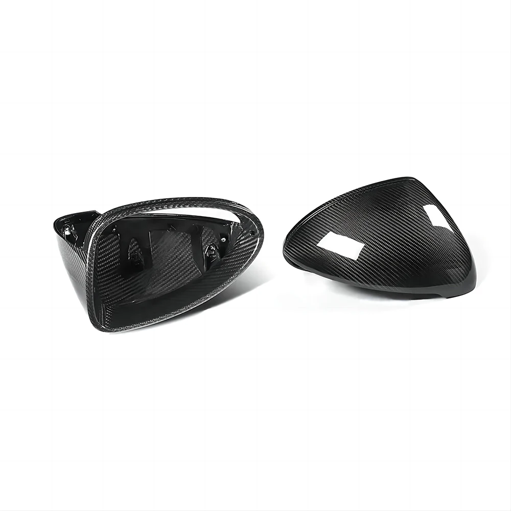 Replacement Rearview Side Mirror Covers Cap For 15-17 Porsche Cayenne 958.2 GTS Turbo S LHD Only Dry Carbon Fiber Casing Shell