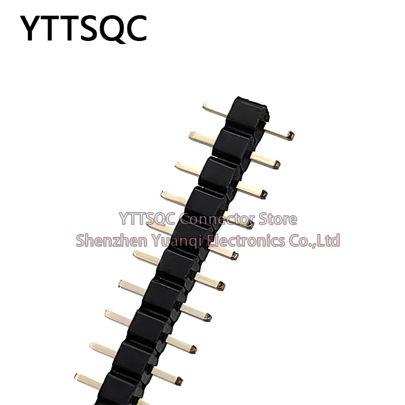 50개 2.54mm 피치 핀 헤더 단일 행 수컷 로우 프로파일 L7.5 분리형 PCB 보드 커넥터 스트레이트 핀헤더 플러그 1*2P-40핀