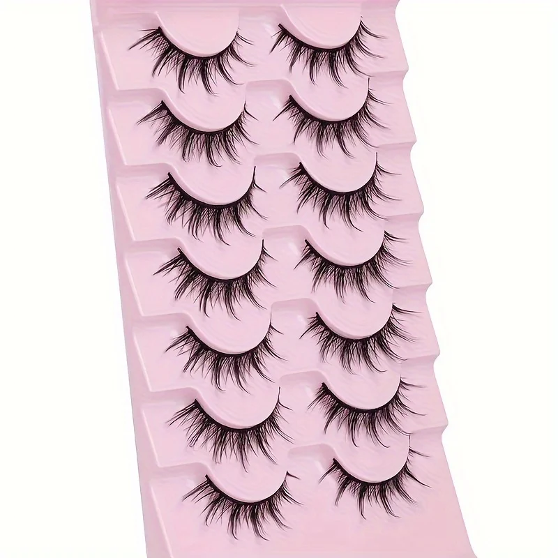 7 pairs of comic eyelashes - natural appearance, 3D stereoscopic, thick, fluffy, spiky, anime and role-playing eyelashes