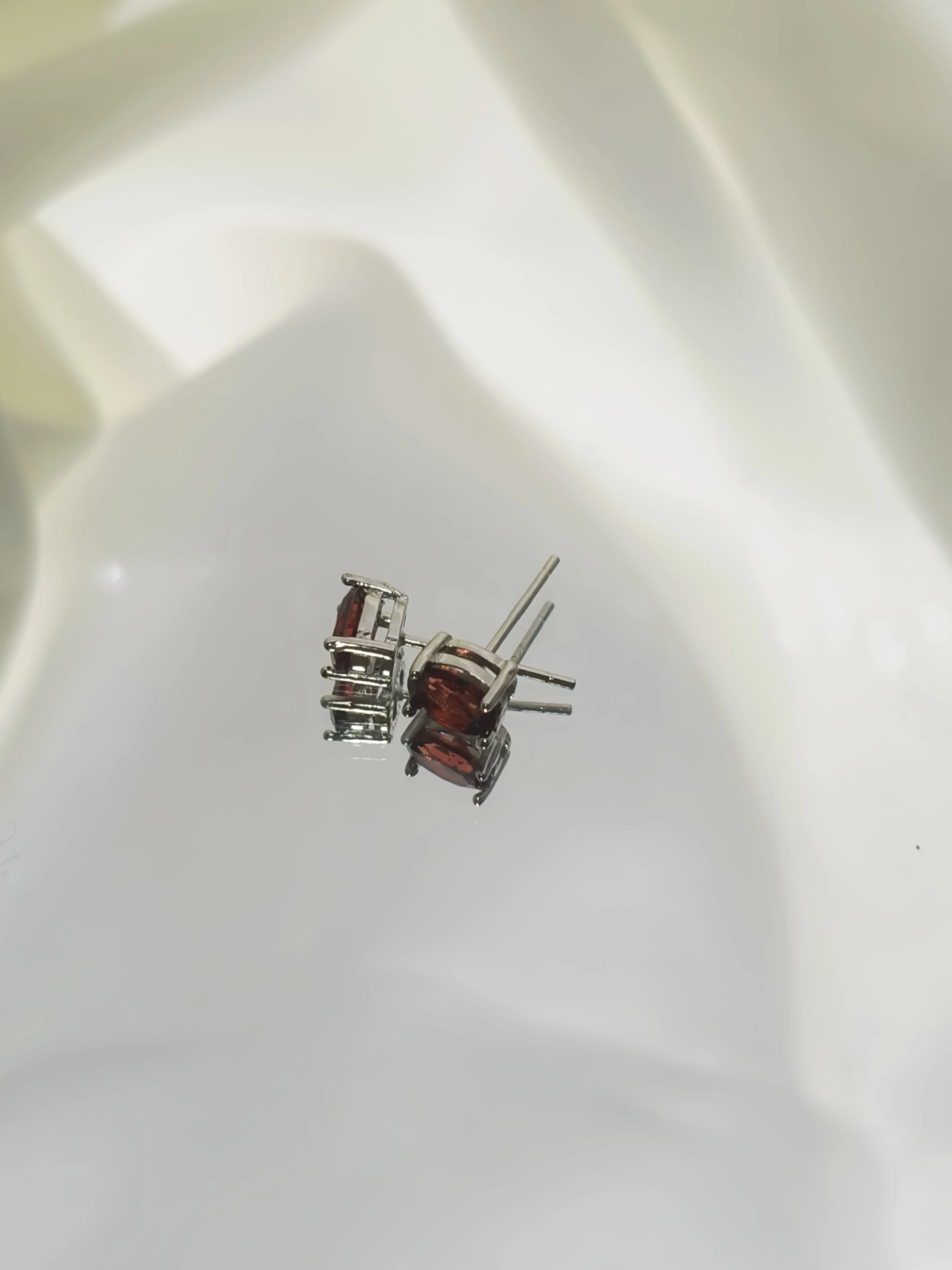 Minimalist 925 Silver Natural Garnet Topaz Peridot Amethyst Ear Studs Genderless Daily-wear Basic Earrings For Men Fine Jewelry