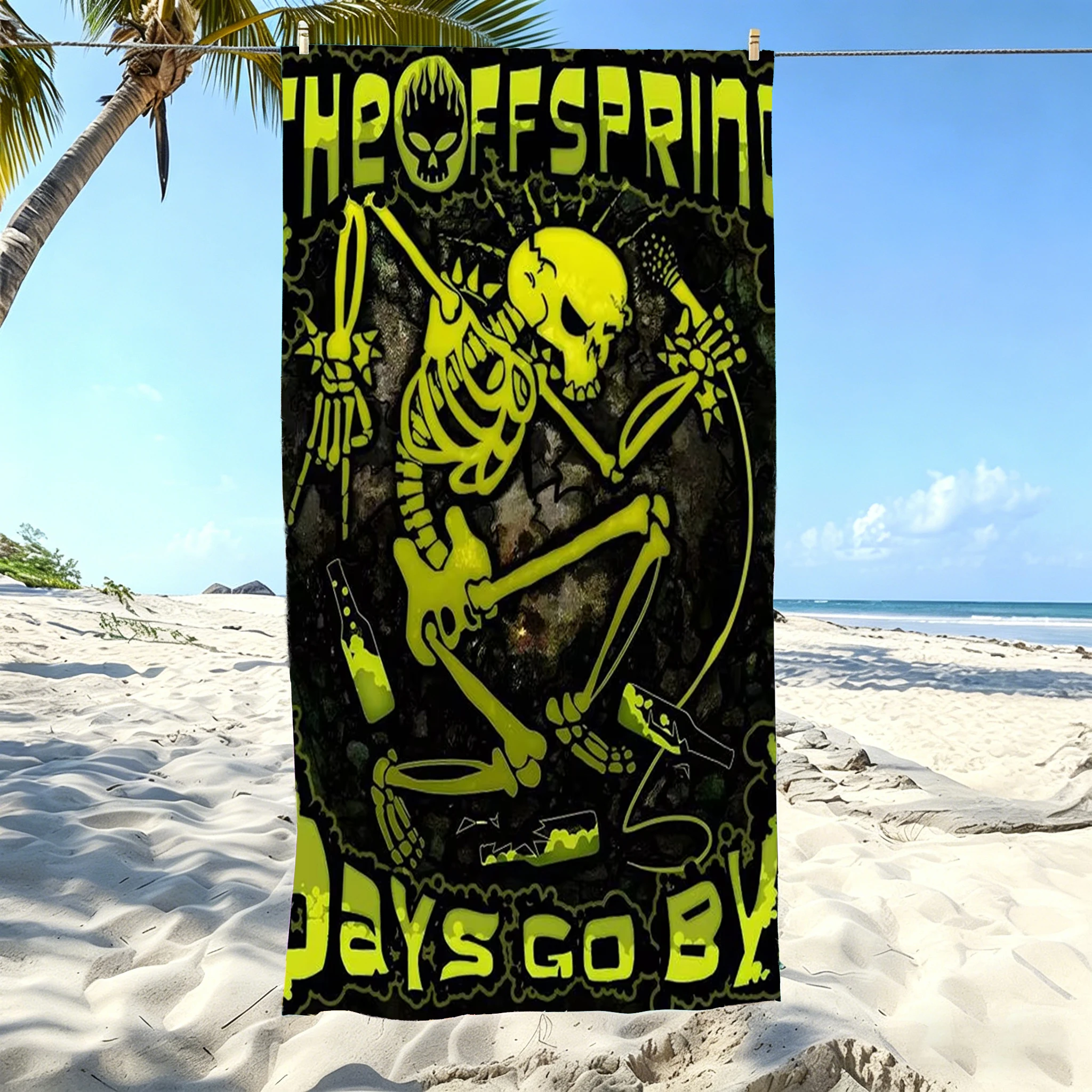 1pc The Offspring Days Go By Beach Towel Microfiber Quick Dry Pop Punk Rock Bath Towel For Pool Beach Travel Punk Band Fans Gift