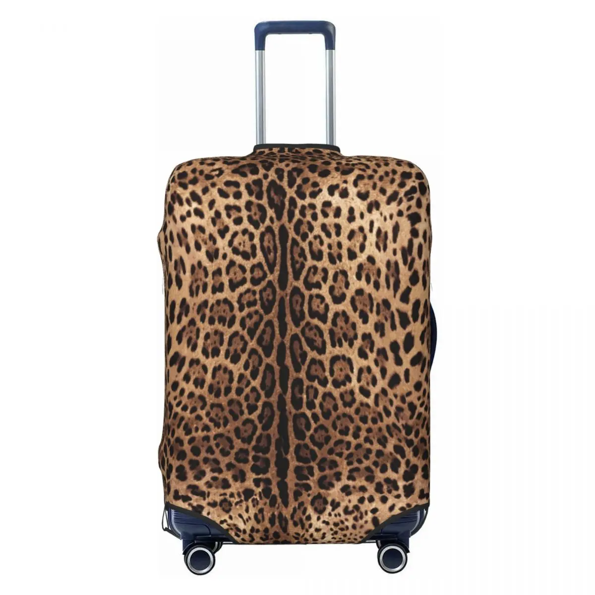 Custom Leopard Print Travel Luggage Cover Elastic Animal Skin Suitcase Cover Protector Fit 18-32 Inch