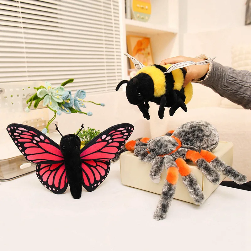 Cartoon Bee Ladybug Spider Plush Doll Soft Insect Stuffed Animal Toy Kawaii Comfort Plush Gift for Children Baby