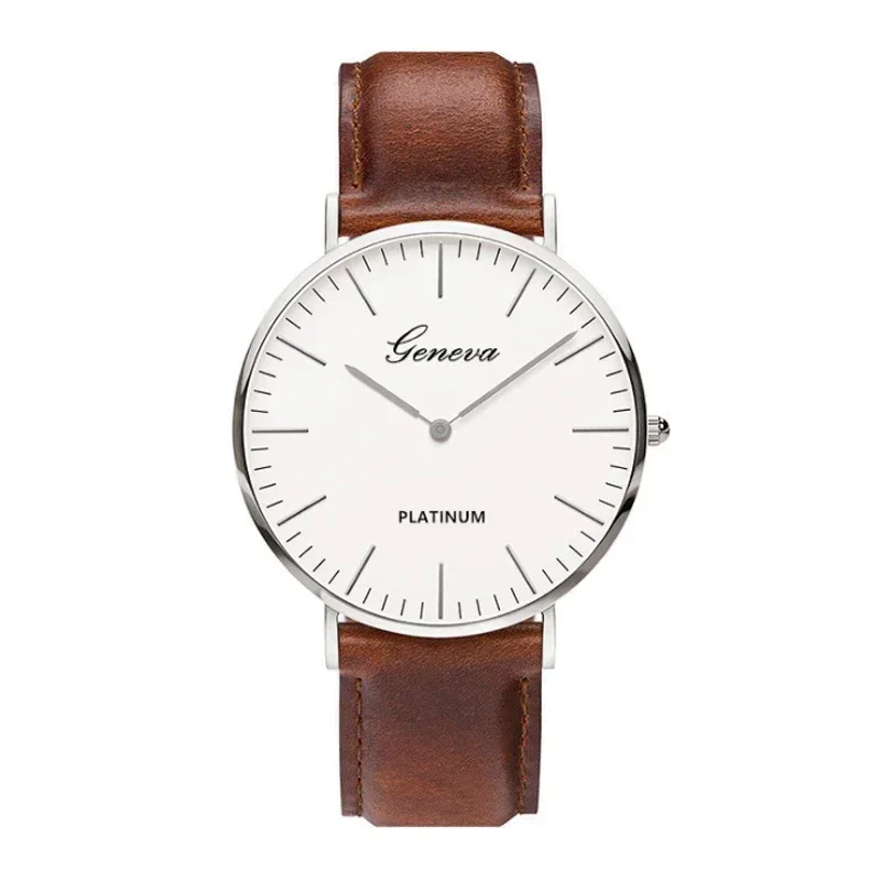 Nieuwe herenhorloge mode casual ultradunne horloges eenvoudige heren zakelijk lederen quartz horloge klok luxe relogio masculino