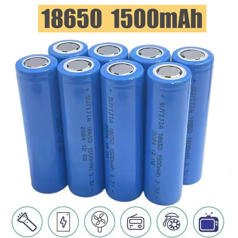 New 18650 Rechargeable Battery 3.7V 1500mAh Rechargeable Lithium-ion Battery Powerful Flashlight Headlight for Medical Equipment
