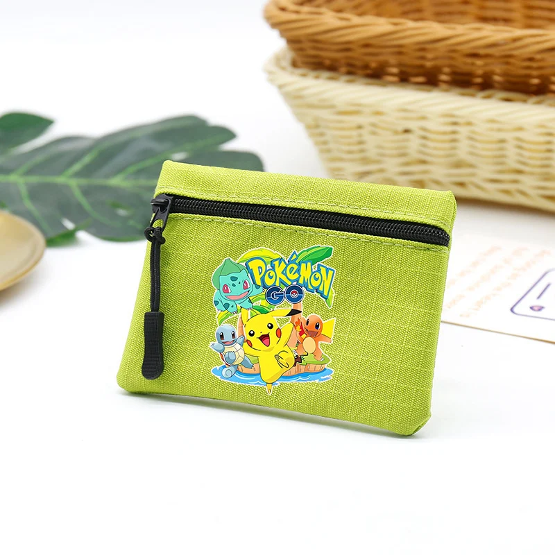 Anime Pokemons Coin Purse Cute Square Wallet Key Cards Holder Men Women Bag Accessories Portable Earphone Money Storage Pouch view 2