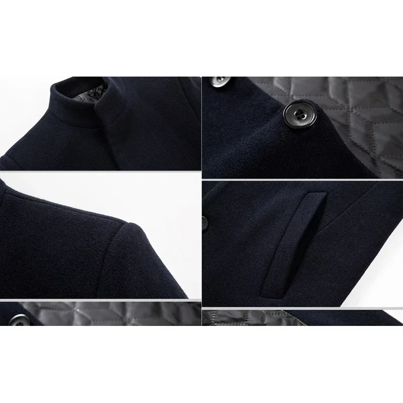 TFETTERS Brand Trench Coat Korean Fashion Business Casual Stand Collar Long Jackets for Men 2026 Autumn Windbreaker Winter Coats