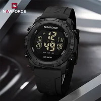 Relojes NAVIFORCE para hombre LCD Digital moda Casual fecha y semana alarma pantalla 3ATM impermeable correa de silicona reloj electrónico