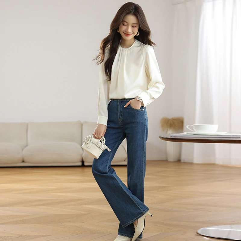 Camicie e camicette da donna retrò stile francese alla moda Abbigliamento da lavoro da donna da ufficio Top in chiffon tinta unita Abbigliamento vintage da donna