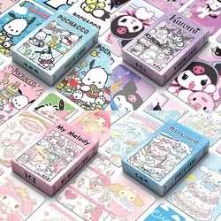 50pcs Sanrio Hello Kitty My Melody Kuromi Cartoon Flash Card Anime Character Card Animation Peripherals Toy Girls Toy Card Gifts