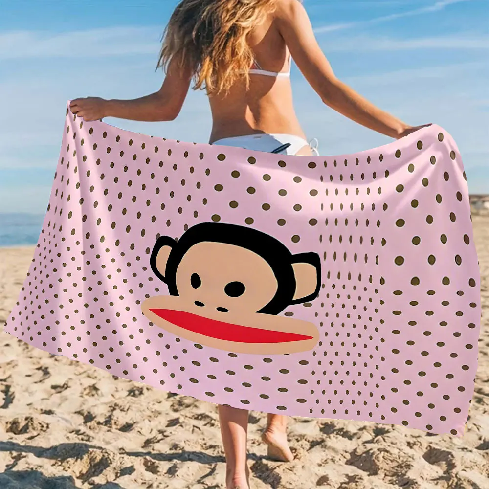 Toalha de Praia Paul Frank Monkey, Toalha de Banho de Microfibra de Secagem Rápida para Natação, Surf, Camping, Unissex, Férias